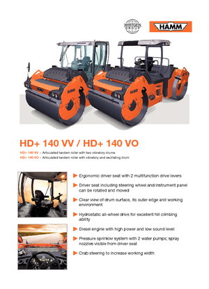 Compattatori stradali vibranti tandem Hamm HD 140 VO