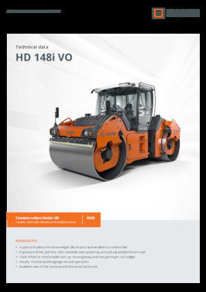 Compattatori stradali vibranti tandem Hamm HD 148i VO