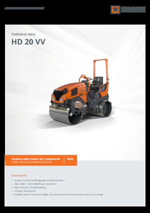 Compattatori stradali vibranti tandem Hamm HD 20 VV