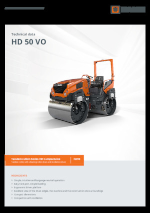 Compattatori stradali vibranti tandem Hamm HD 50 VO