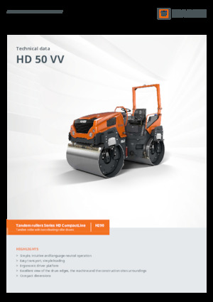 Compattatori stradali vibranti tandem Hamm HD 50 VV