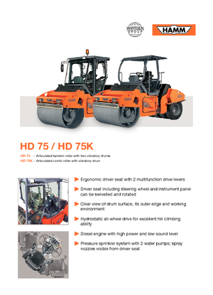 Compattatori stradali vibranti tandem Hamm HD 75