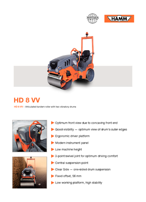Compattatori stradali vibranti tandem Hamm HD 8 VV