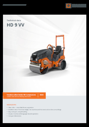 Compattatori stradali vibranti tandem Hamm HD 9 VV