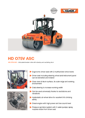 Compattatori stradali vibranti tandem Hamm HD O75 V ASC