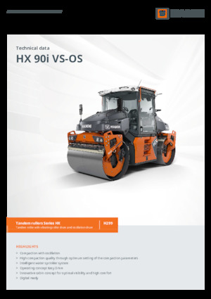 Compattatori stradali vibranti tandem Hamm HX 90i VS-OS
