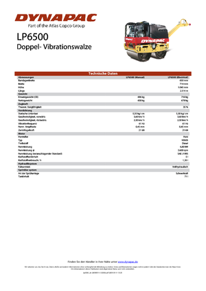 Compattatori stradali vibranti tandem Dynapac LP 6500