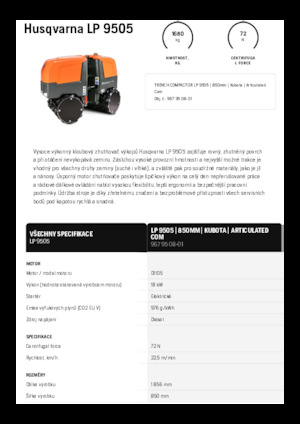 Compattatori stradali vibranti tandem Husqvarna LP 9505