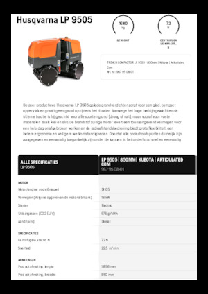 Compattatori stradali vibranti tandem Husqvarna LP 9505