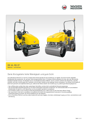 Compattatori stradali vibranti tandem Wacker Neuson RD 16-100