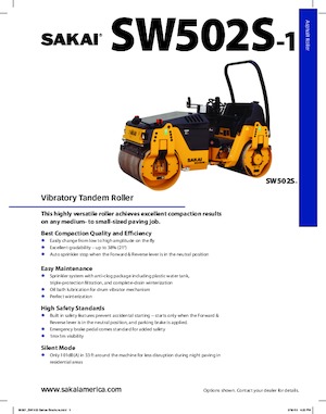Compattatori stradali vibranti tandem Sakai SW502W-1 