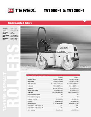 Compattatori stradali vibranti tandem Terex TV 1200-1