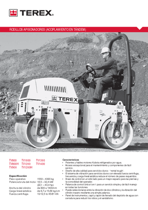 Compattatori stradali vibranti tandem Terex TV 900