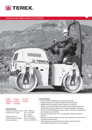 Compattatori stradali vibranti tandem Terex TV 900