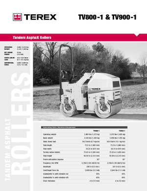 Compattatori stradali vibranti tandem Terex TV 900