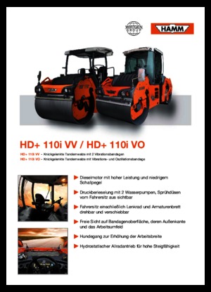Compattatori stradali vibranti tandem Hamm HD+ 110i VO