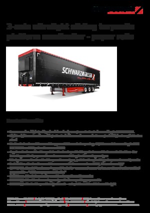 Semirimorchio piattaforma telone Schwarzmüller 3-axle ultralight sliding tarpaulin platform semitrailer - paper rolls