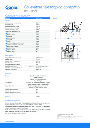 Sollevatori Telescopici Fissi Genie GTH-3007