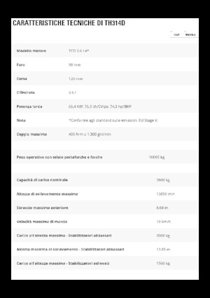 Sollevatori Telescopici Fissi Caterpillar TH314D
