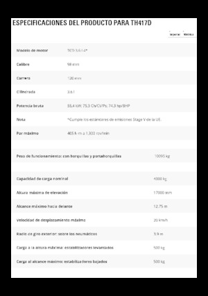 Sollevatori Telescopici Fissi Caterpillar TH417D