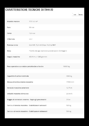 Sollevatori Telescopici Fissi Caterpillar TH417D