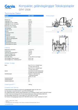 Sollevatori Telescopici Fissi Genie GTH-2506