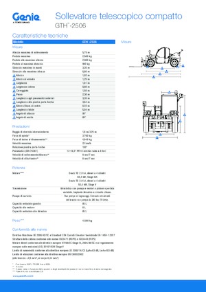 Sollevatori Telescopici Fissi Genie GTH-2506