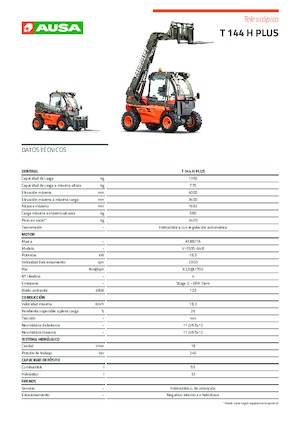 Sollevatori Telescopici Fissi Ausa T 144 H Plus