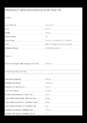 Sollevatori Telescopici Fissi Caterpillar TH417D