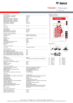 Sollevatori telescopici con torretta girevole Bobcat TR40250