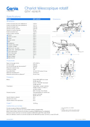 Sollevatori telescopici con torretta girevole Genie GTH4016R