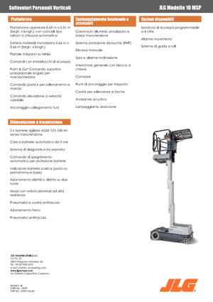Piattaforme aeree verticali JLG 10MSP