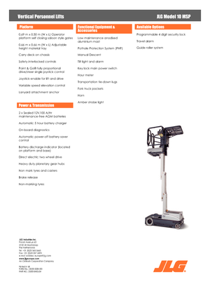Piattaforme aeree verticali JLG 10MSP