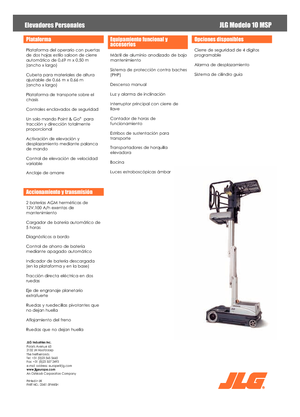 Piattaforme aeree verticali JLG 10MSP