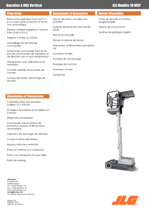 Piattaforme aeree verticali JLG 10MSP