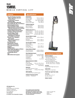 Piattaforme aeree verticali JLG 15 MVL
