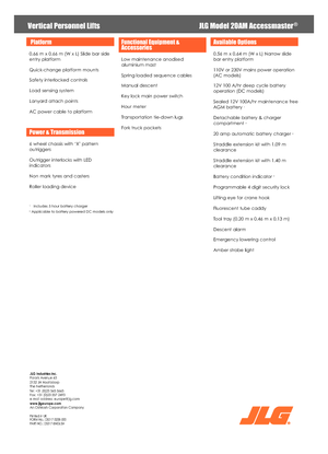 Piattaforme aeree verticali JLG 20AM