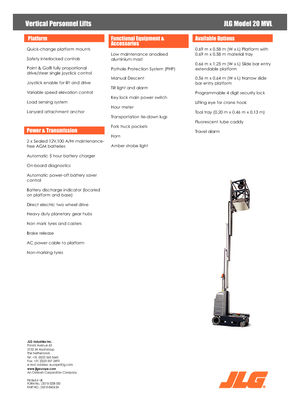 Piattaforme aeree verticali JLG 20MVL