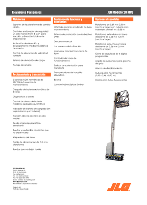 Piattaforme aeree verticali JLG 20MVL