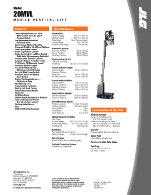 Piattaforme aeree verticali JLG 20MVL