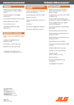 Piattaforme aeree verticali JLG 30AM