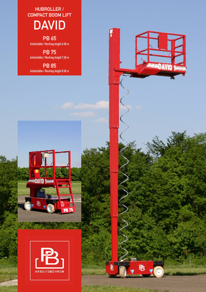 Piattaforme aeree verticali a pantografo su ruote PB David 1 PB 75