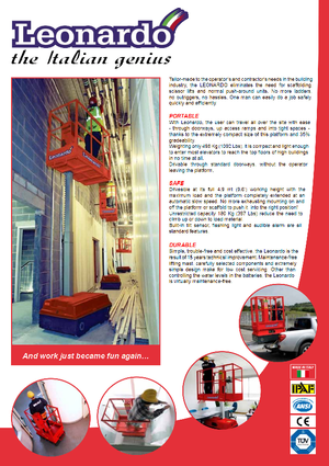 Piattaforme aeree verticali Bravi Leonardo Outdoor