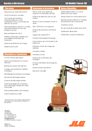 Piattaforme aeree verticali JLG-Toucan Toucan 10 E