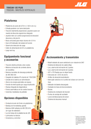 Piattaforme aeree verticali JLG-Toucan Toucan 12E Plus