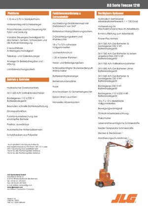 Piattaforme aeree verticali JLG-Toucan Toucan 1210