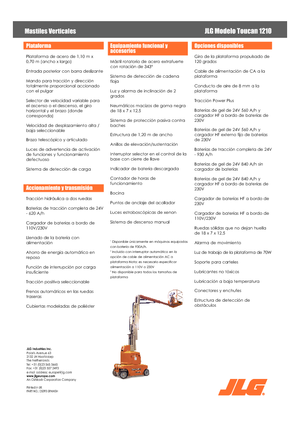 Piattaforme aeree verticali JLG-Toucan Toucan 1210