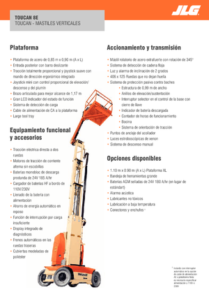 Piattaforme aeree verticali JLG-Toucan Toucan 8E XL
