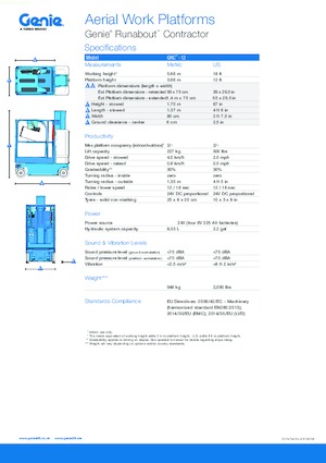 Piattaforme aeree telescopiche gommate Genie GRC-12 Runabout