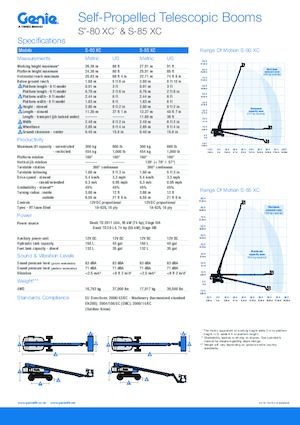 Piattaforme aeree telescopiche gommate Genie S 85 D
